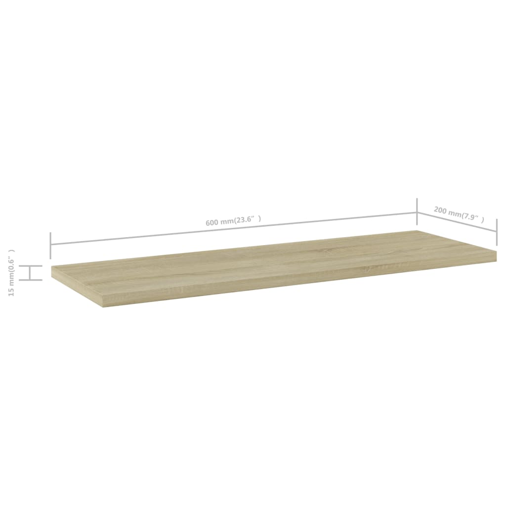 Wandschappen 8 st 60x20x1,5 cm spaanplaat sonoma eikenkleurig is nu te koop bij PeponiXL, paradijselijk wonen!
