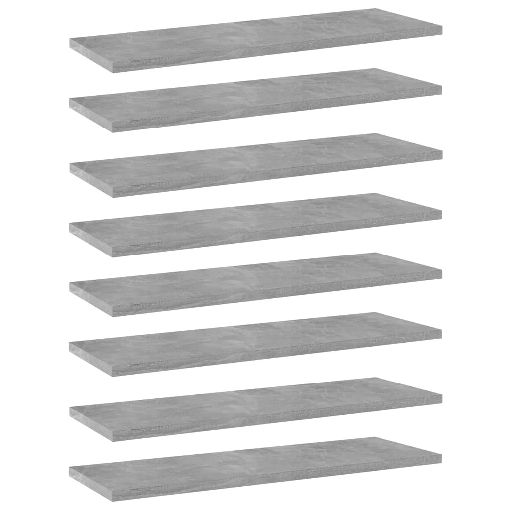 Wandschappen 8 st 60x20x1,5 cm spaanplaat betongrijs is nu te koop bij PeponiXL, paradijselijk wonen!