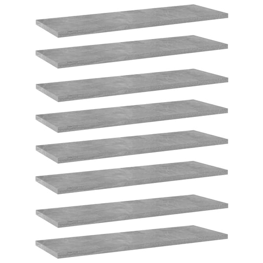 Wandschappen 8 st 60x20x1,5 cm spaanplaat betongrijs is nu te koop bij PeponiXL, paradijselijk wonen!