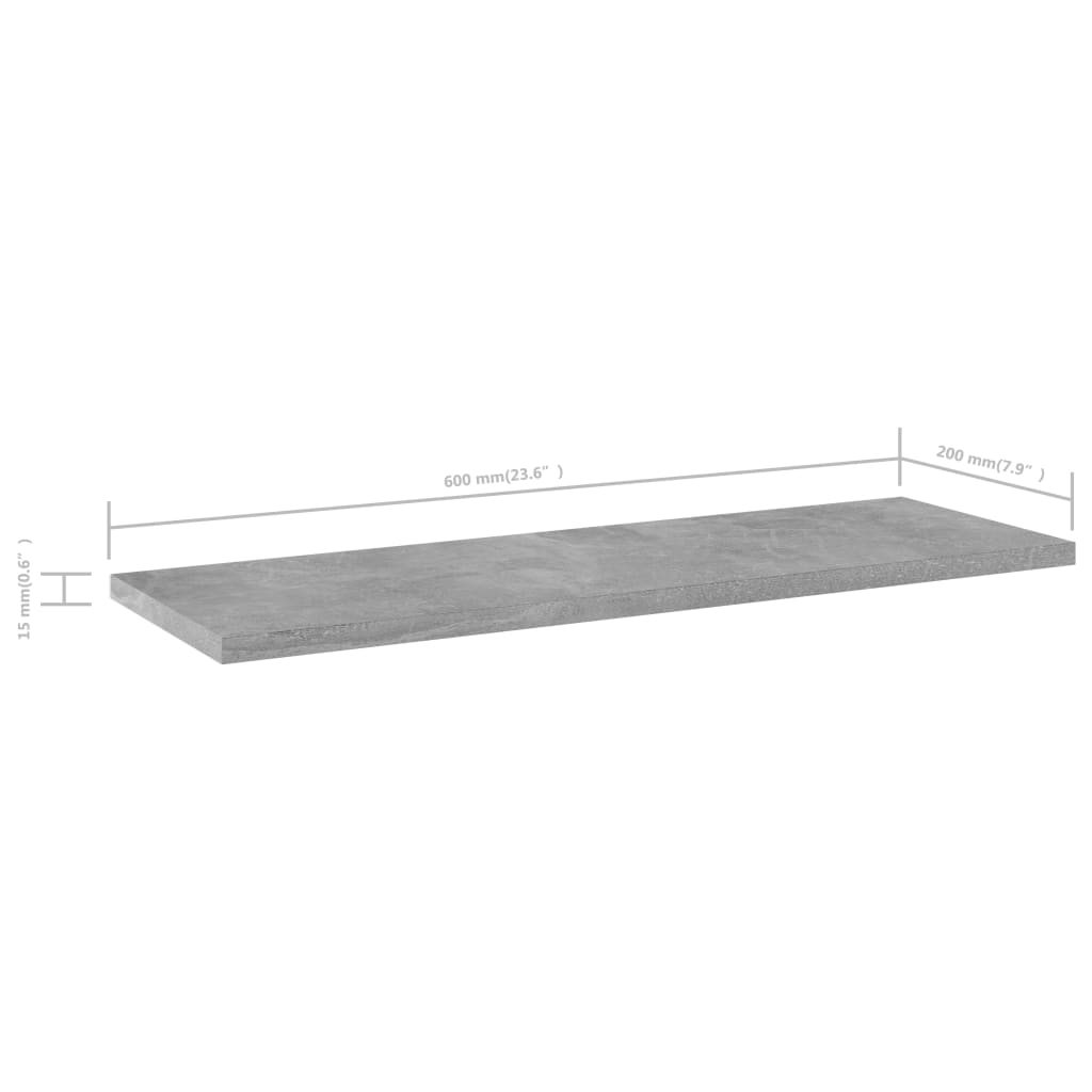Wandschappen 8 st 60x20x1,5 cm spaanplaat betongrijs is nu te koop bij PeponiXL, paradijselijk wonen!