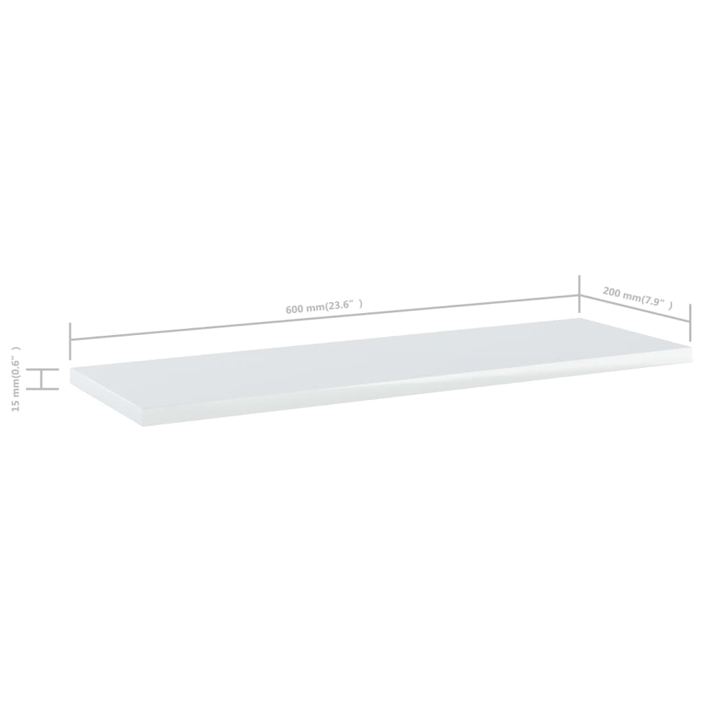 Wandschappen 4 st 60x20x1,5 cm bewerkt hout hoogglans wit is nu te koop bij PeponiXL, paradijselijk wonen!