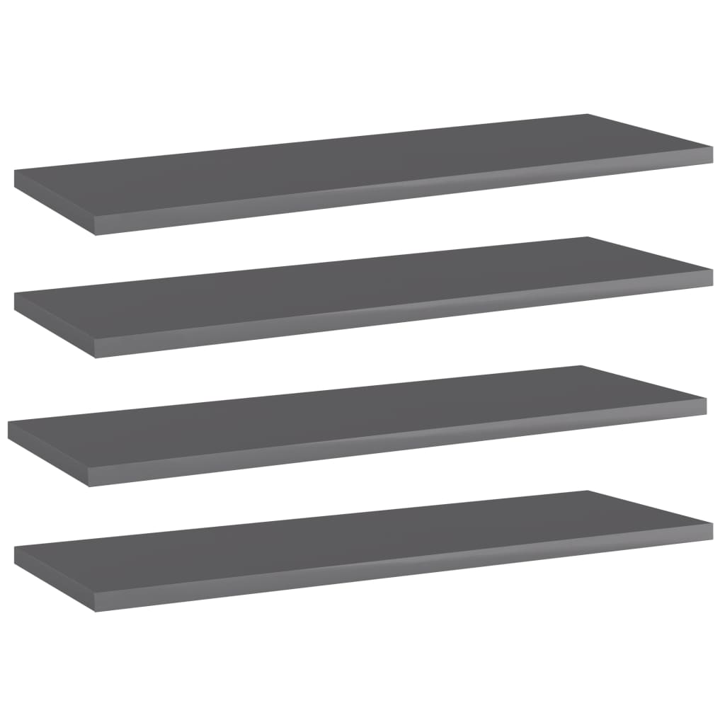 Wandschappen 4 st 60x20x1,5 cm spaanplaat hoogglans grijs is nu te koop bij PeponiXL, paradijselijk wonen!