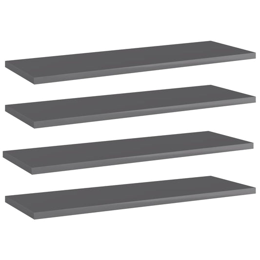 Wandschappen 4 st 60x20x1,5 cm spaanplaat hoogglans grijs is nu te koop bij PeponiXL, paradijselijk wonen!