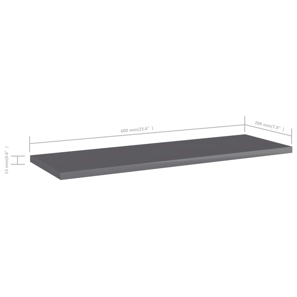 Wandschappen 4 st 60x20x1,5 cm spaanplaat hoogglans grijs is nu te koop bij PeponiXL, paradijselijk wonen!