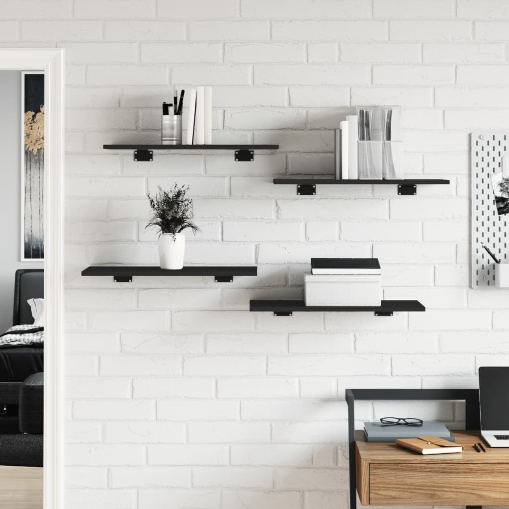 Wandschappen 8 st 60x30x1,5 cm spaanplaat zwart is nu te koop bij PeponiXL, paradijselijk wonen!