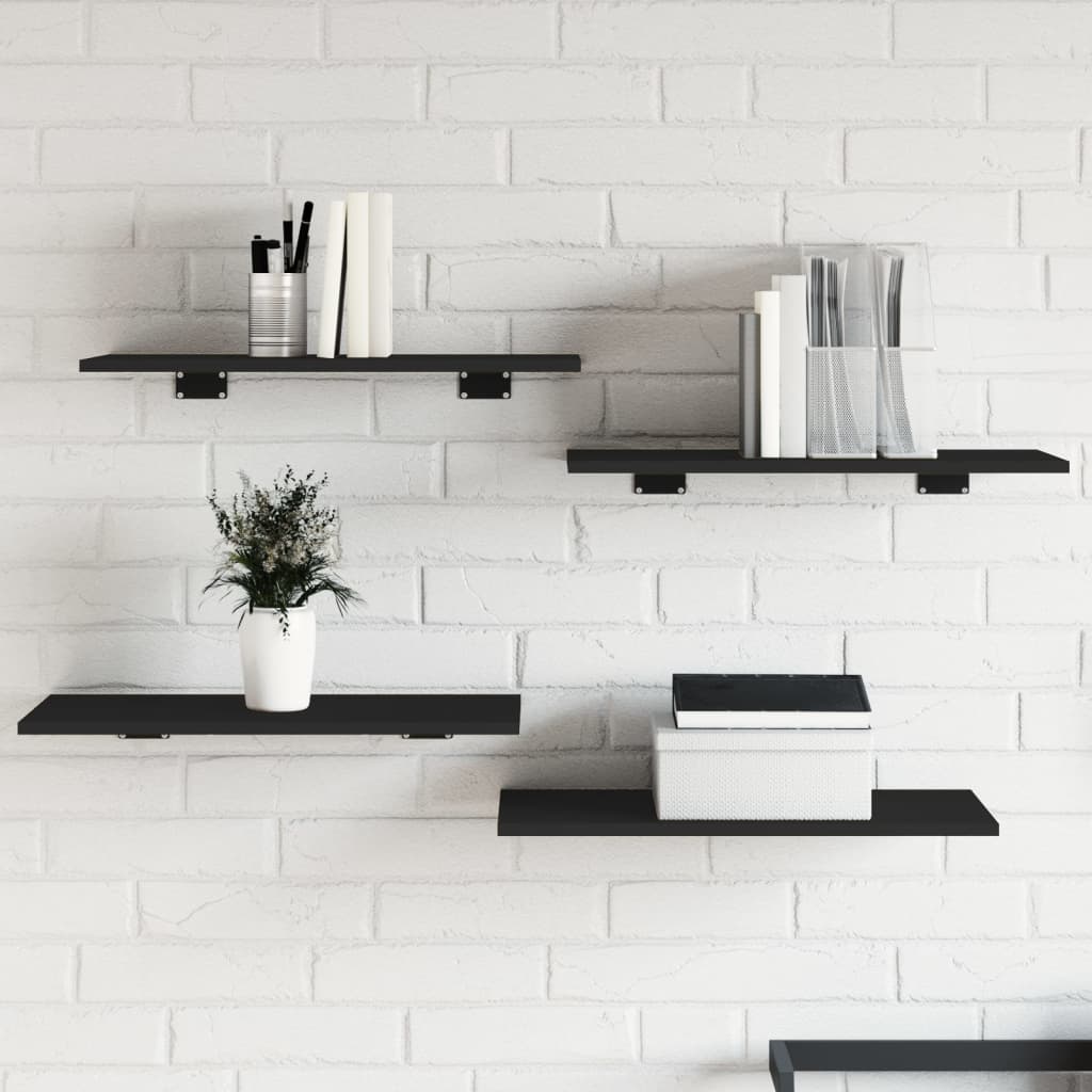 Wandschappen 8 st 60x30x1,5 cm spaanplaat zwart is nu te koop bij PeponiXL, paradijselijk wonen!