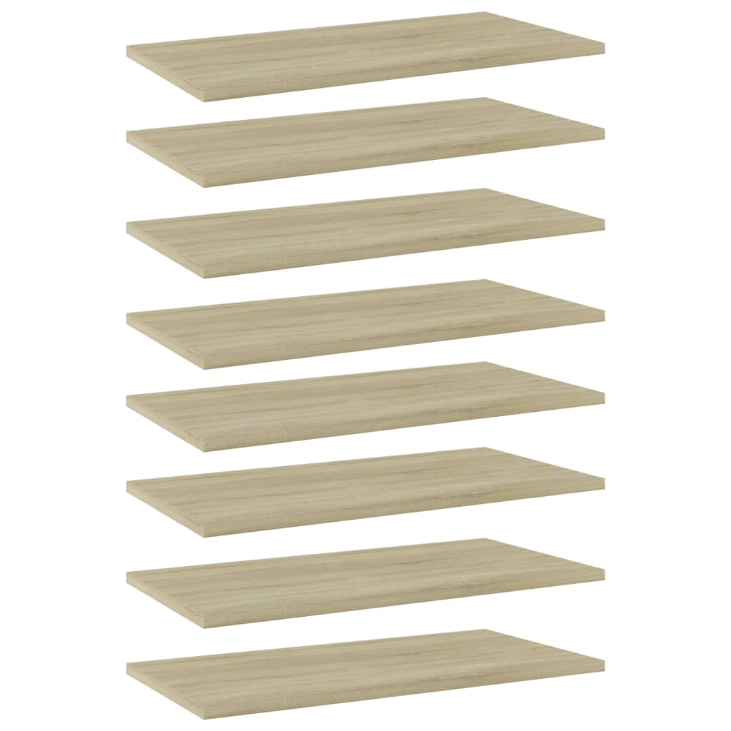 Wandschappen 8 st 60x30x1,5 cm spaanplaat sonoma eikenkleurig is nu te koop bij PeponiXL, paradijselijk wonen!