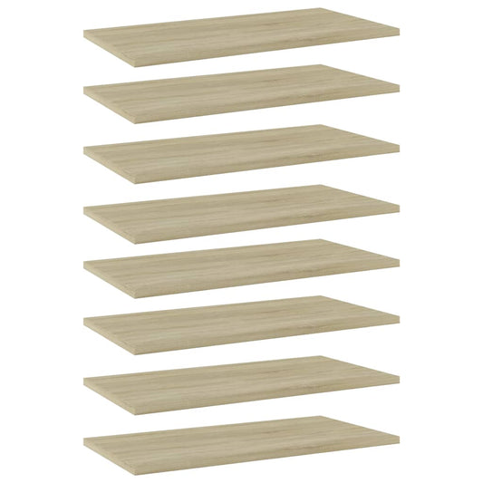 Wandschappen 8 st 60x30x1,5 cm spaanplaat sonoma eikenkleurig is nu te koop bij PeponiXL, paradijselijk wonen!