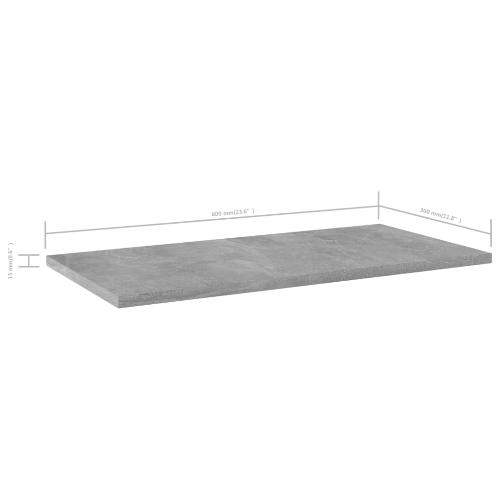 Wandschappen 4 st 60x30x1,5 cm spaanplaat betongrijs is nu te koop bij PeponiXL, paradijselijk wonen!