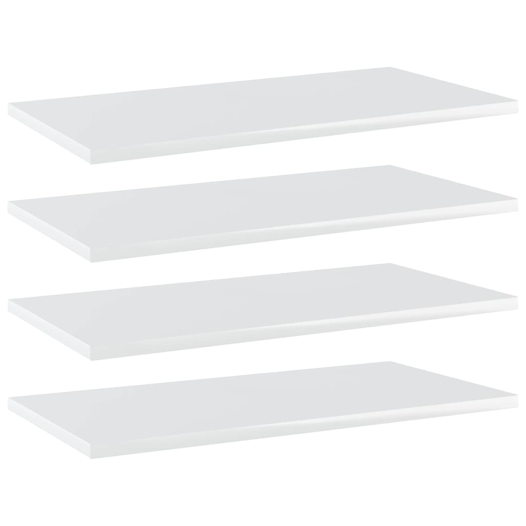 Wandschappen 4 st 60x30x1,5 cm bewerkt hout hoogglans wit is nu te koop bij PeponiXL, paradijselijk wonen!
