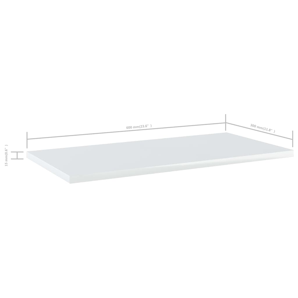 Wandschappen 4 st 60x30x1,5 cm bewerkt hout hoogglans wit is nu te koop bij PeponiXL, paradijselijk wonen!