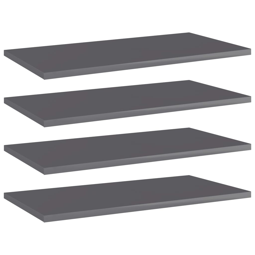 Wandschappen 4 st 60x30x1,5 cm spaanplaat hoogglans grijs is nu te koop bij PeponiXL, paradijselijk wonen!
