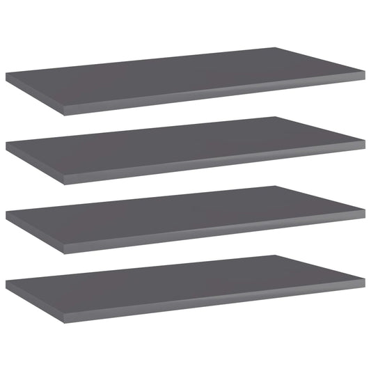 Wandschappen 4 st 60x30x1,5 cm spaanplaat hoogglans grijs is nu te koop bij PeponiXL, paradijselijk wonen!