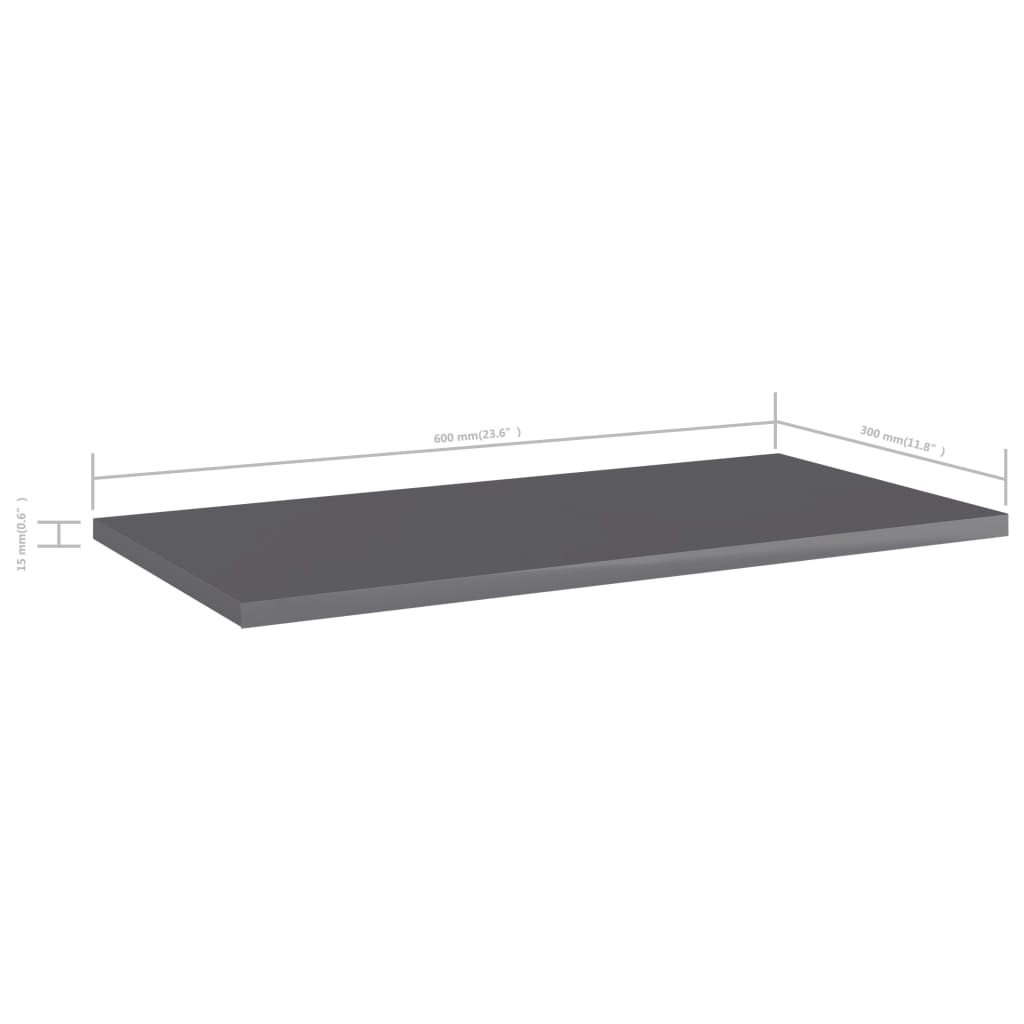 Wandschappen 4 st 60x30x1,5 cm spaanplaat hoogglans grijs is nu te koop bij PeponiXL, paradijselijk wonen!
