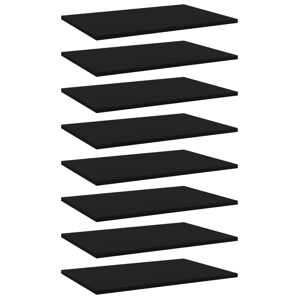 Wandschappen 8 st 60x40x1,5 cm spaanplaat zwart is nu te koop bij PeponiXL, paradijselijk wonen!