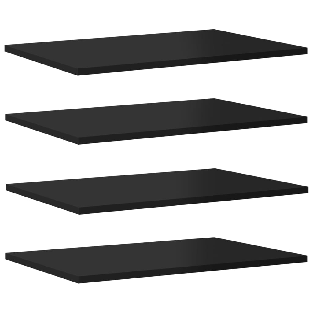 Wandschappen 4 st 60x40x1,5 cm spaanplaat hoogglans zwart is nu te koop bij PeponiXL, paradijselijk wonen!