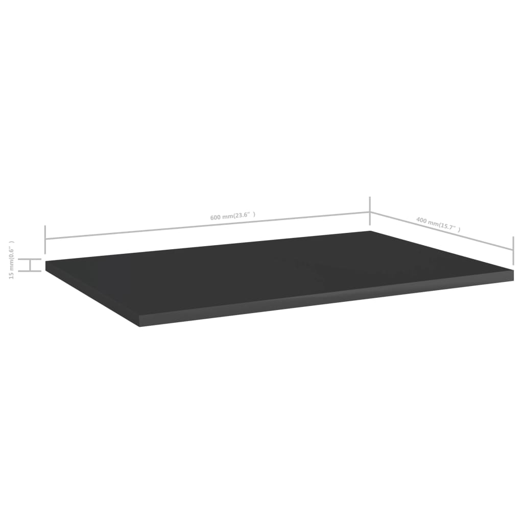 Wandschappen 8 st 60x40x1,5 cm spaanplaat hoogglans zwart is nu te koop bij PeponiXL, paradijselijk wonen!