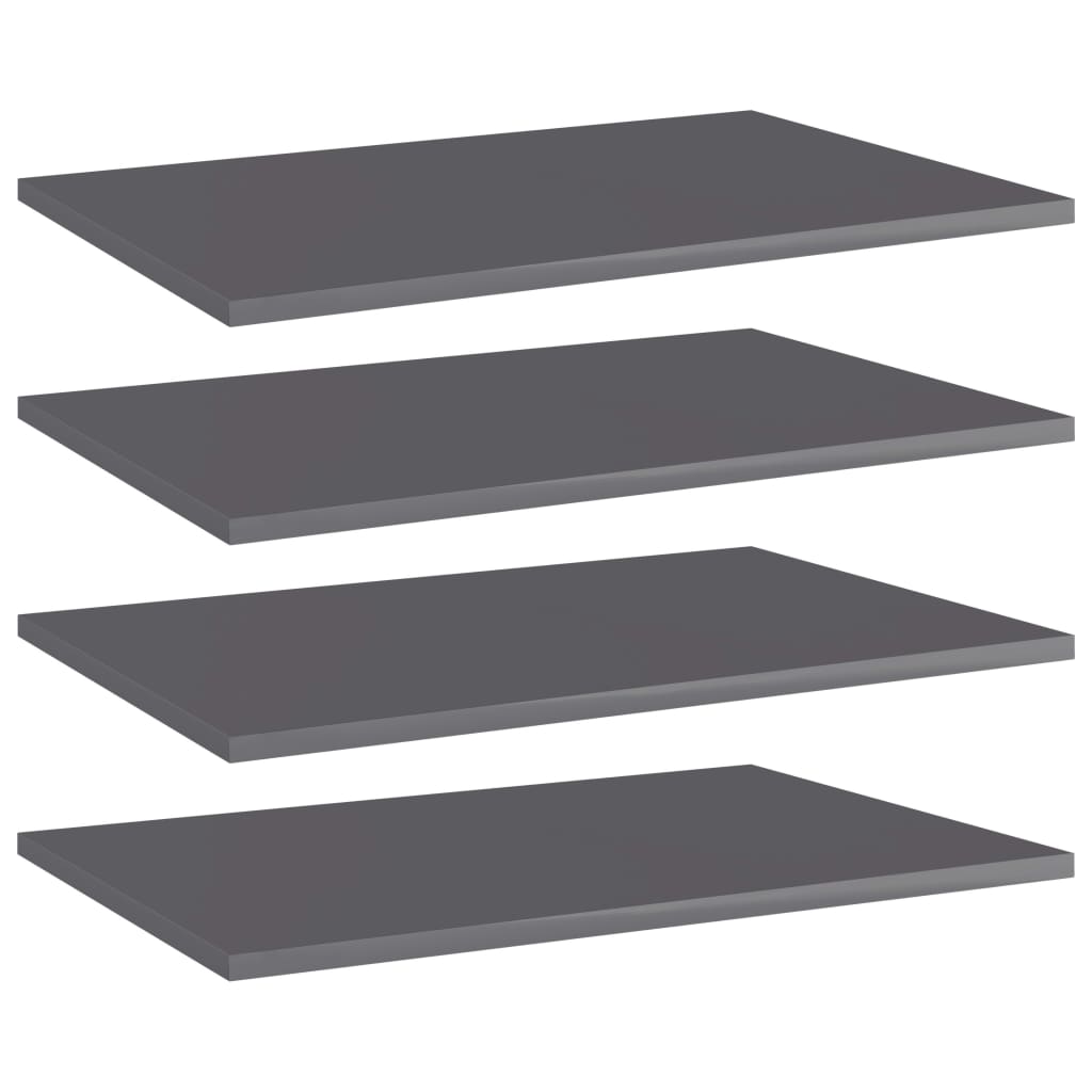 Wandschappen 4 st 60x40x1,5 cm spaanplaat hoogglans grijs is nu te koop bij PeponiXL, paradijselijk wonen!