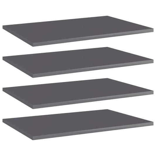 Wandschappen 4 st 60x40x1,5 cm spaanplaat hoogglans grijs is nu te koop bij PeponiXL, paradijselijk wonen!