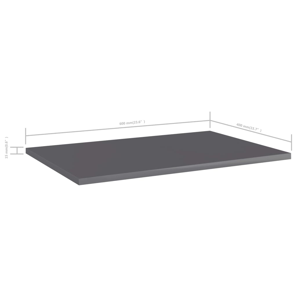 Wandschappen 4 st 60x40x1,5 cm spaanplaat hoogglans grijs is nu te koop bij PeponiXL, paradijselijk wonen!