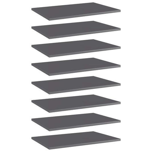Wandschappen 8 st 60x40x1,5 cm bewerkt hout hoogglans grijs is nu te koop bij PeponiXL, paradijselijk wonen!