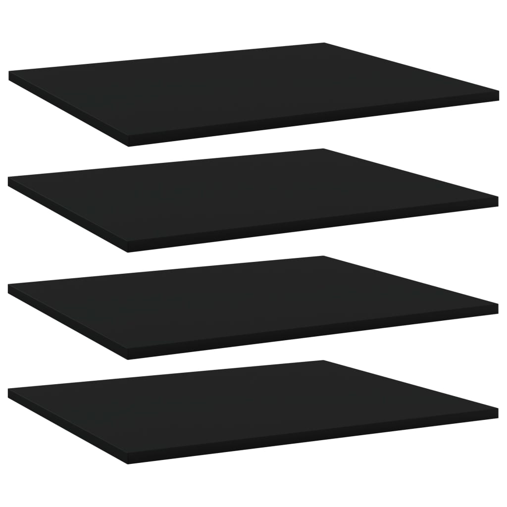Wandschappen 4 st 60x50x1,5 cm bewerkt hout zwart is nu te koop bij PeponiXL, paradijselijk wonen!