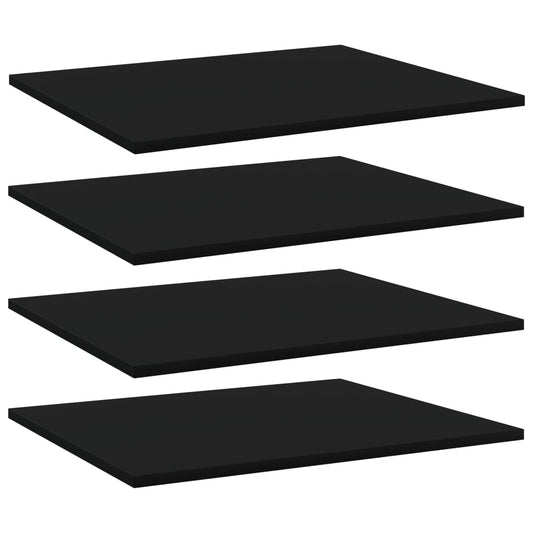 Wandschappen 4 st 60x50x1,5 cm bewerkt hout zwart is nu te koop bij PeponiXL, paradijselijk wonen!
