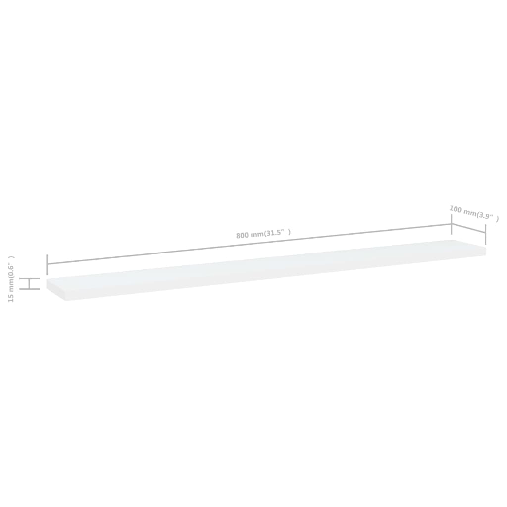 Wandschappen 8 st 80x10x1,5 cm spaanplaat wit is nu te koop bij PeponiXL, paradijselijk wonen!