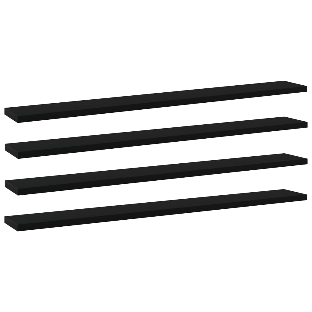 Wandschappen 4 st 80x10x1,5 cm spaanplaat zwart is nu te koop bij PeponiXL, paradijselijk wonen!