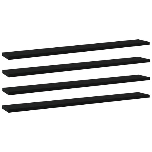 Wandschappen 4 st 80x10x1,5 cm spaanplaat zwart is nu te koop bij PeponiXL, paradijselijk wonen!