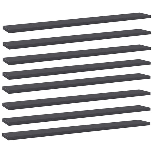 Wandschappen 8 st 80x10x1,5 cm spaanplaat grijs is nu te koop bij PeponiXL, paradijselijk wonen!