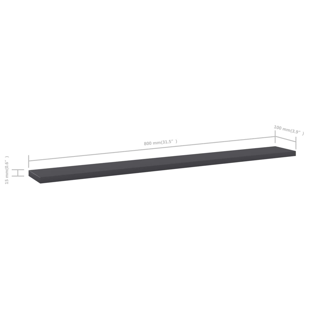 Wandschappen 8 st 80x10x1,5 cm spaanplaat grijs is nu te koop bij PeponiXL, paradijselijk wonen!