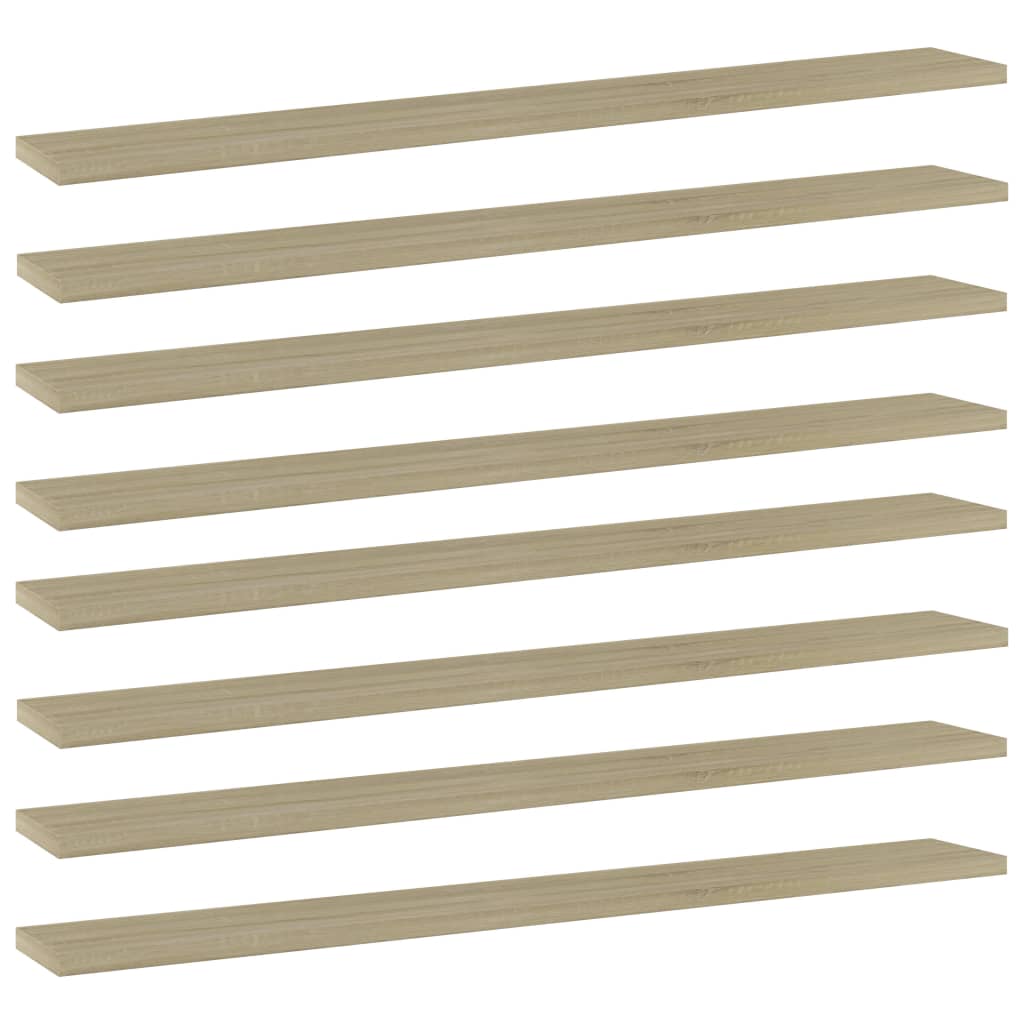 Wandschappen 8 st 80x10x1,5 cm spaanplaat sonoma eikenkleurig is nu te koop bij PeponiXL, paradijselijk wonen!