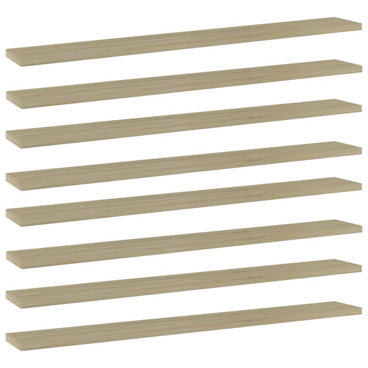 Wandschappen 8 st 80x10x1,5 cm spaanplaat sonoma eikenkleurig is nu te koop bij PeponiXL, paradijselijk wonen!