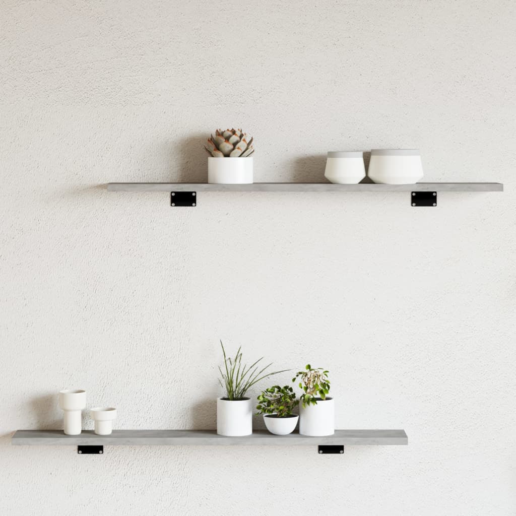 Wandschappen 8 st 80x10x1,5 cm spaanplaat betongrijs is nu te koop bij PeponiXL, paradijselijk wonen!