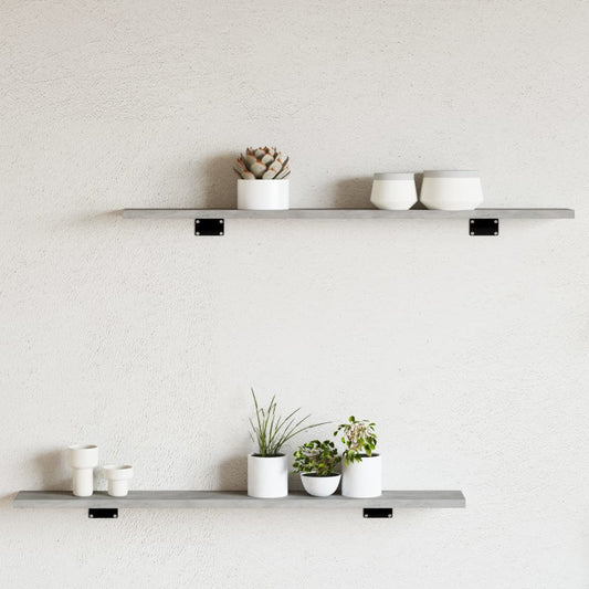 Wandschappen 8 st 80x10x1,5 cm spaanplaat betongrijs is nu te koop bij PeponiXL, paradijselijk wonen!