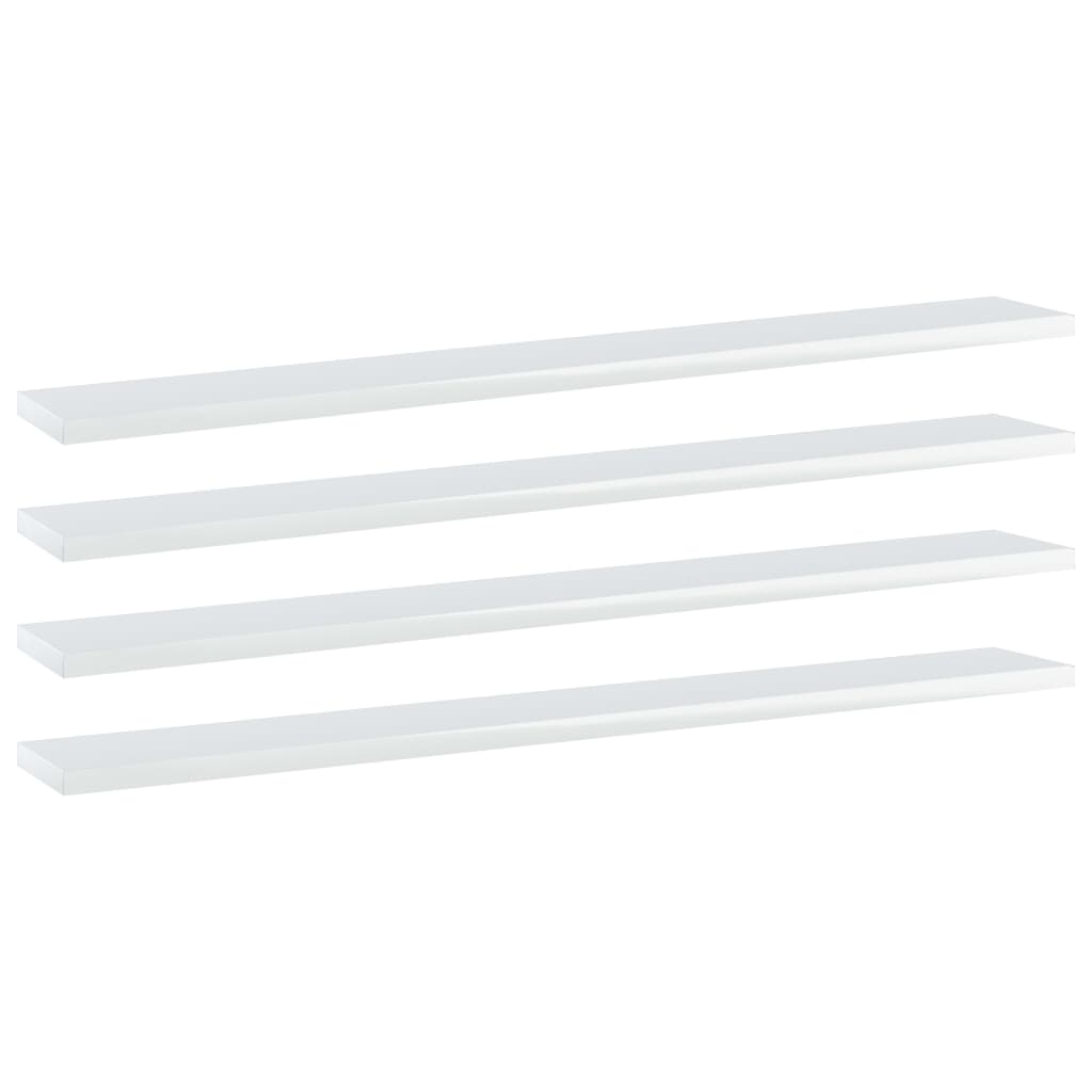Wandschappen 4 st 80x10x1,5 cm spaanplaat hoogglans wit is nu te koop bij PeponiXL, paradijselijk wonen!