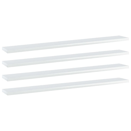 Wandschappen 4 st 80x10x1,5 cm spaanplaat hoogglans wit is nu te koop bij PeponiXL, paradijselijk wonen!