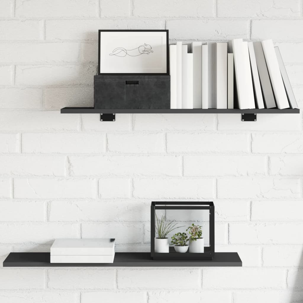Wandschappen 4 st 80x20x1,5 cm spaanplaat grijs is nu te koop bij PeponiXL, paradijselijk wonen!