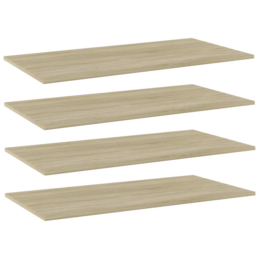 Wandschappen 4 st 80x20x1,5 cm spaanplaat sonoma eikenkleurig is nu te koop bij PeponiXL, paradijselijk wonen!