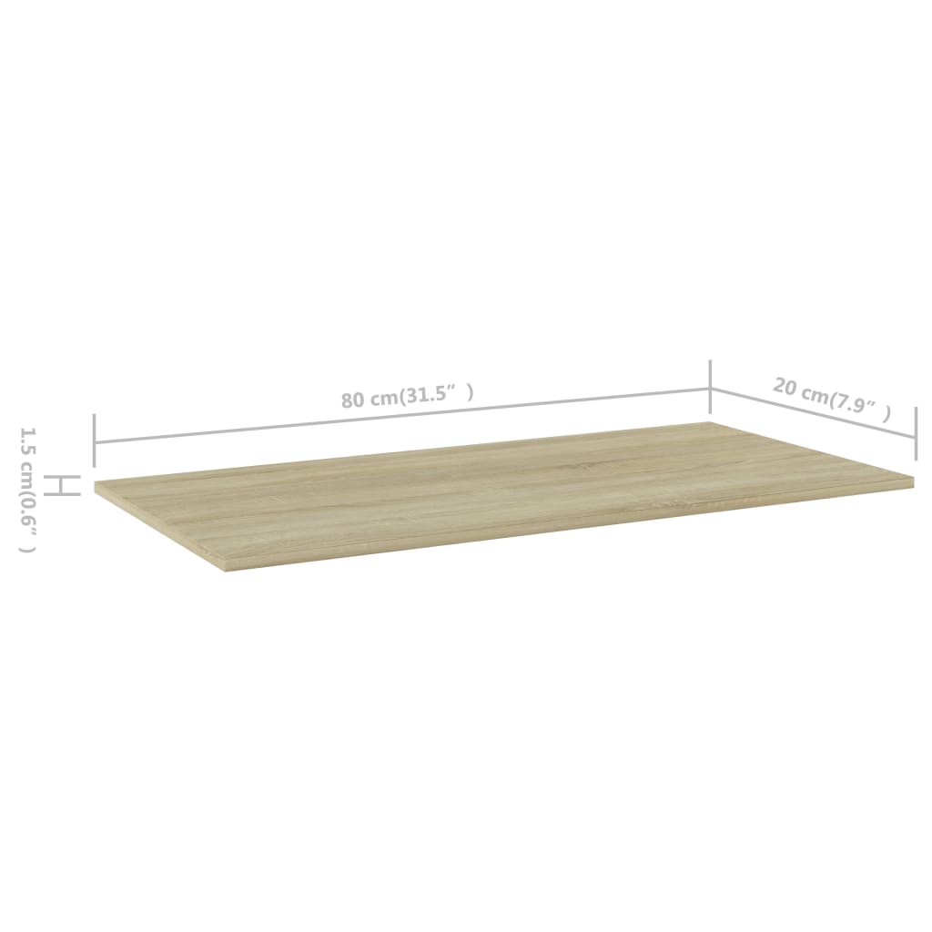 Wandschappen 4 st 80x20x1,5 cm spaanplaat sonoma eikenkleurig is nu te koop bij PeponiXL, paradijselijk wonen!