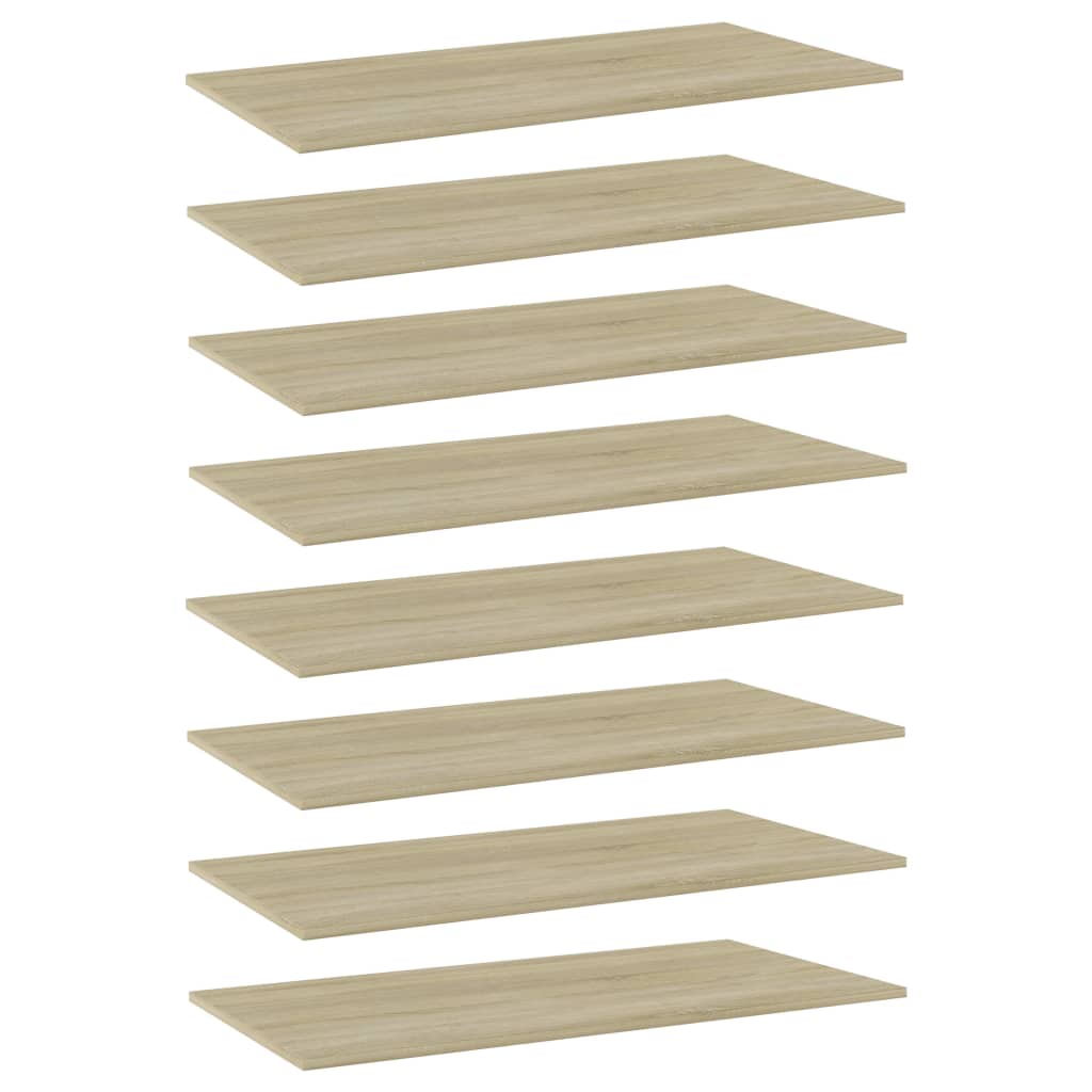 Wandschappen 8 st 80x20x1,5 cm spaanplaat sonoma eikenkleurig is nu te koop bij PeponiXL, paradijselijk wonen!