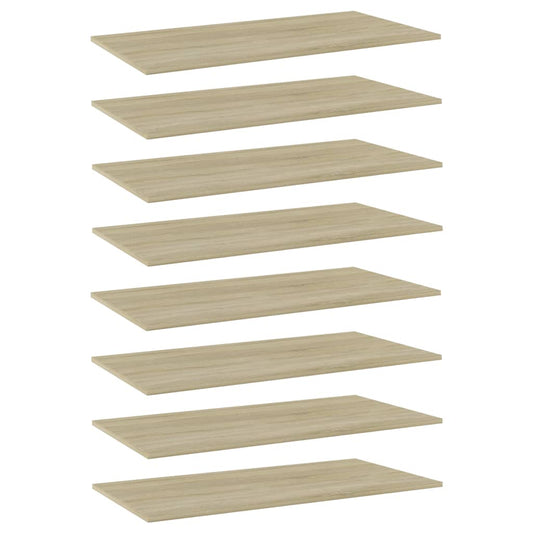 Wandschappen 8 st 80x20x1,5 cm spaanplaat sonoma eikenkleurig is nu te koop bij PeponiXL, paradijselijk wonen!