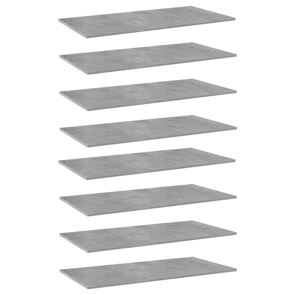 Wandschappen 8 st 80x20x1,5 cm spaanplaat betongrijs is nu te koop bij PeponiXL, paradijselijk wonen!
