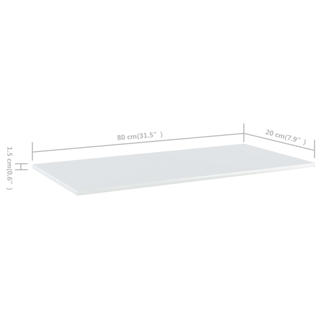Wandschappen 4 st 80x20x1,5 cm bewerkt hout hoogglans wit is nu te koop bij PeponiXL, paradijselijk wonen!