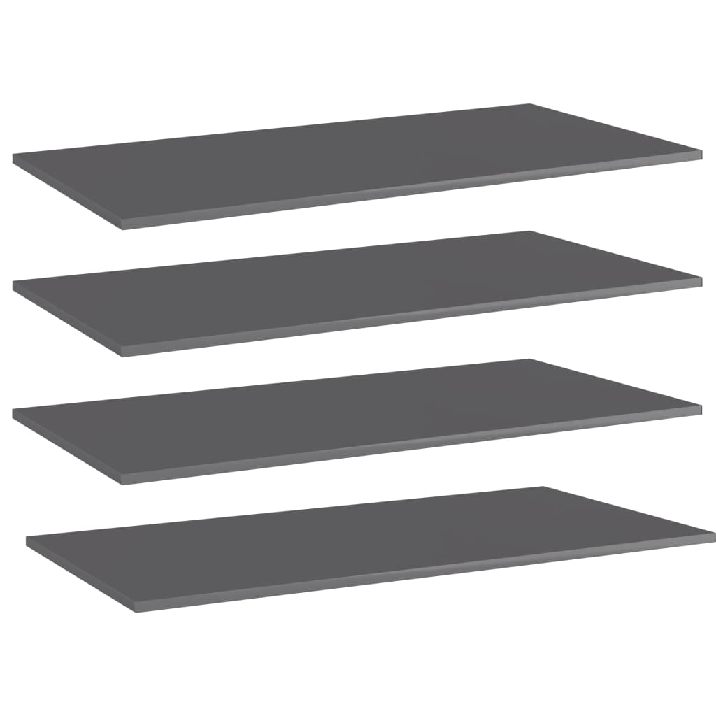 Wandschappen 4 st 80x20x1,5 cm spaanplaat hoogglans grijs is nu te koop bij PeponiXL, paradijselijk wonen!
