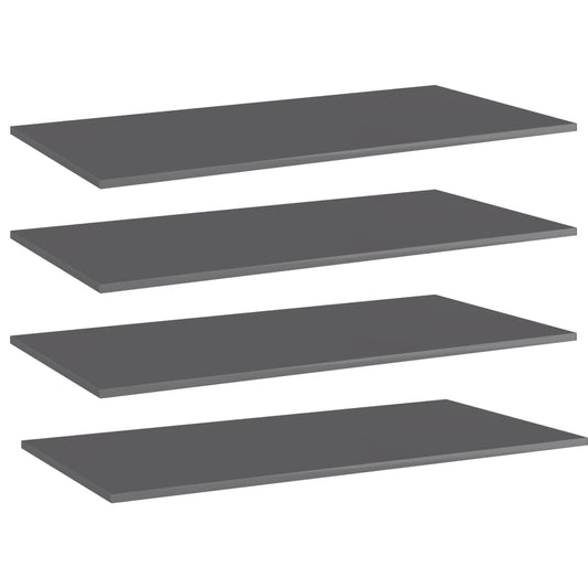 Wandschappen 4 st 80x20x1,5 cm spaanplaat hoogglans grijs is nu te koop bij PeponiXL, paradijselijk wonen!