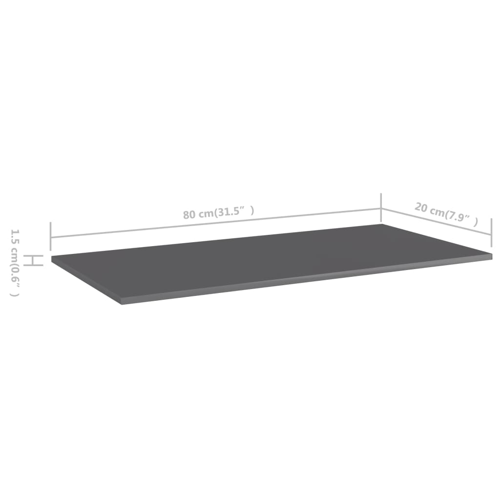 Wandschappen 4 st 80x20x1,5 cm spaanplaat hoogglans grijs is nu te koop bij PeponiXL, paradijselijk wonen!