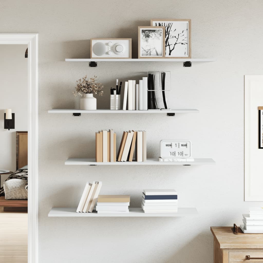 Wandschappen 4 st 80x30x1,5 cm spaanplaat wit is nu te koop bij PeponiXL, paradijselijk wonen!