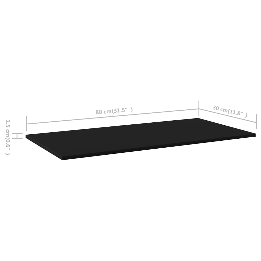 Wandschappen 8 st 80x30x1,5 cm spaanplaat zwart is nu te koop bij PeponiXL, paradijselijk wonen!